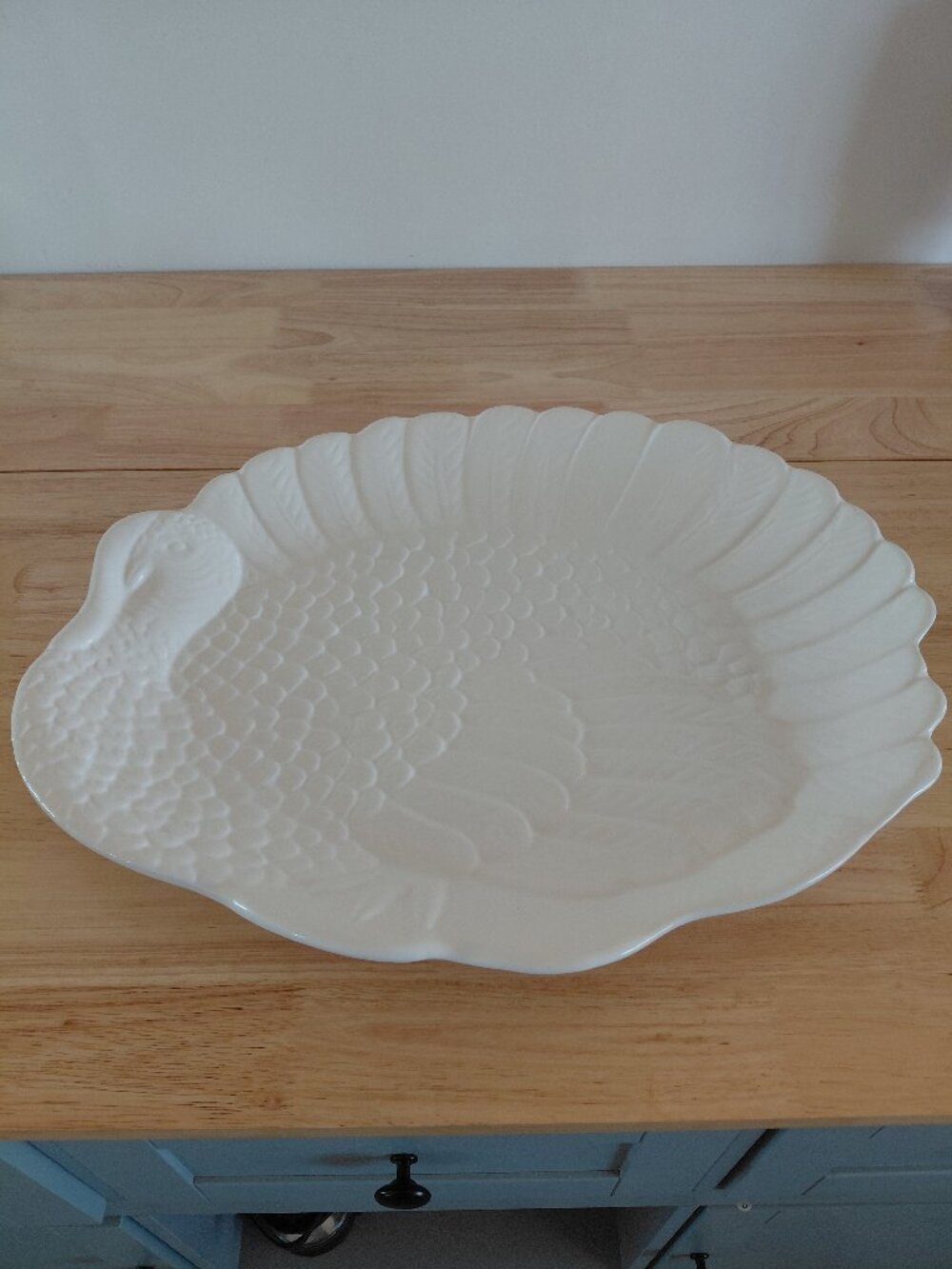 White Ceramic Turkey Platter